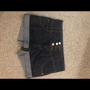 High waisted jean shorts